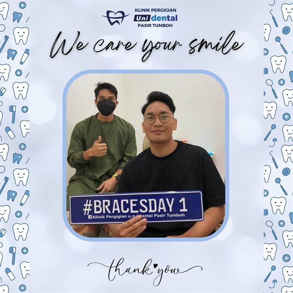 Pesakit u.n.i Dental Pasir Tumboh bersama doktor, #BRACESDAY 1