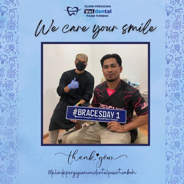 Pesakit u.n.i Dental Pasir Tumboh bersama doktor, #BRACESDAY 1