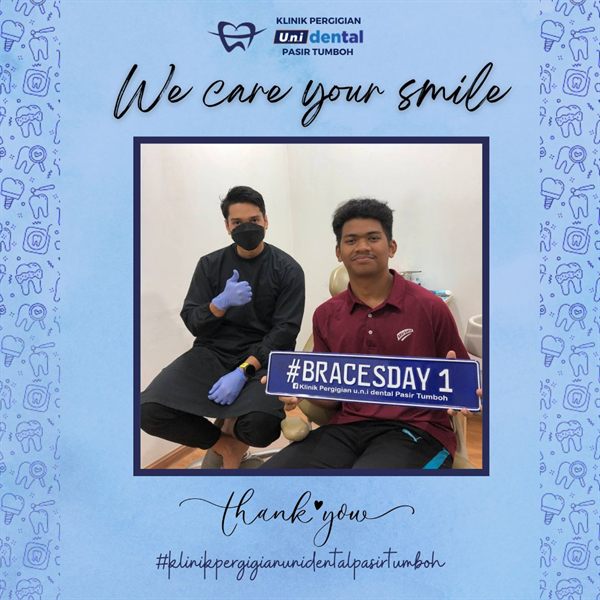 Pesakit u.n.i Dental Pasir Tumboh bersama doktor, #BRACESDAY 1