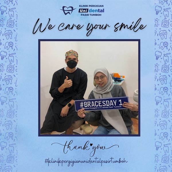 Pesakit u.n.i Dental Pasir Tumboh bersama doktor, #BRACESDAY 1