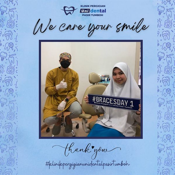 Pesakit u.n.i Dental Pasir Tumboh bersama doktor, #BRACESDAY 1